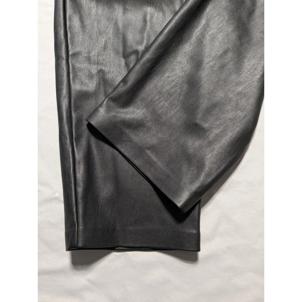LISADNYC x THE DROP Women Large Black Vegan Leather Pull-On‎ Pants EUC